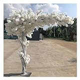 Künstliche Kirschblütenbäume, Weißer Baum Bogen Mit Gefälschten Blumen Bäume Stängel Aus Echtem Holz Perfekt Für Garten, Party, Hochzeit Dekor (Farbe : Weiß, Größe : 3x2m)