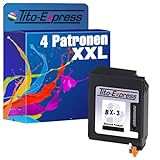 Tito-Express 4 Patronen kompatibel mit Canon BX-3 BX3 Black für Fax B110 140 150 170 190 540 550 640