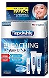 RAPID WHITE Bleaching Power Set, sofortige Zahnaufhellung, ohne Wasserstoffperoxid, für bis zu 7 Stufen weißere Zähne, Bleachinganwendung für Zuhause, blau, silber, (1er Pack)
