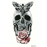 JUSTFOX - Temporäres Tattoo Totenkopf Skull M