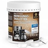 Coffeeano 170 Reinigungstabletten für Kaffeevollautomaten und Kaffeemaschinen. Reinigungstabs für Delonghi, Siemens, EQ Series, Jura, Krups, Bosch, Miele, Melitta, WMF