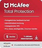 McAfee Total Protection 2024 Amazon Exclusive, 5 Geräte | Antivirus, VPN, Passwort-Manager, Mobil- und Internetsicherheit | PC/Mac/iOS/Android|15-Monats-Abonnement | Aktivierungscode per E-M