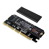 NVME Adapter PCIe x16 mit Kühlkörper, 6amLifestyle M.2 NVME oder AHCI SSD auf PCIE 3.0 | 4.0 Adapterkarte für Key M 2230, 2242, 2260, 2280 Größe M.2 SSD, unterstützt PCIe x4 x8 x16 S