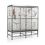 Montana Cages | Vogelvoliere Paradiso 150 | Antik-Platinum | Voliere für Wellensittiche, Nymphensittiche & C