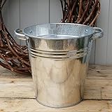 Zinkeimer - Kübel wasserdicht - 10 Liter für den Garten als Miniteich oder zum Bepflanzen mit 2 stabilen G