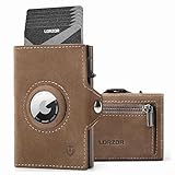 DYVWMRKX Premium Deep Brown Airtag Wallet: Stylish RFID Blocking Holder, Perfect for Everyday Carry and T