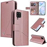 Rfvzubemok Kompatibel mit Samsung Galaxy A42 5G Hülle,Kompatibel mit Samsung Galaxy A42 5G Kickstand Magnetischer Verschluss Flip Wallet Case Pink