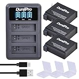 DuraPro 3X 1680mAh Akku + USB LED 3-Kana Ladegerät für GoPro Hero4 Hero 4 Akku AHDBT-401