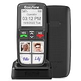 Easyfone T6 4G Seniorenhandy mit Große Bildtasten Mobiltelefon für Senioren ohne vertrag mit Notruftaste und Ladestation (Schwarz)