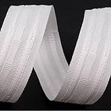 BIG-SAM - Gardinen Faltenband - 25mm breit - 5, 10 oder 25 Meter am Stück geschnitten - Farbe: Weiß (10 Meter, Weiß)