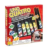 Mattel Games Uno Quatro, Steine nach Farben oder Zahlen sortieren, mit Aktionssteinen, Perfekt als Kinderspiel, Reisespiel oder Spiel für Erwachsene, Gesellschaftsspiele ab 7 Jahre, HPF82,Mehrfarbig