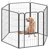 PawHut Welpenlaufstall 6-eckig Welpenauslauf mit 6 Gitterplatten Tür flexibel faltbar Schutzplane Freilaufgehege 100cm hoch Hundelaufstall Welpengitter für Hund Katze Laufgitter für drinnen drauß