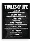 Vivegate 7 RULES OF LIFE Wall Art Decor - 14'X11' 7 Rules Of Life Wall Decor Printed on Premium Cardstock