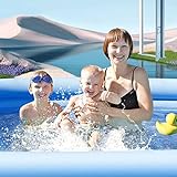 Aufblasbarer Pool Kinderplanschbecken, niedliches aufblasbares Cartoon-PVC-Schwimmbecken, faltbares Aufbewahrungsplanschbecken (Farbe: Blau, Größe: 168 x 150 x