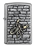 Zippo Scorpion ON The Wall Emblem Benzinfeuerzeug, Messing, Edelstahloptik, 1 x 6 x 6