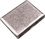 XIAOXIA Antike Silber Kupfer Zigarettenetui 20 Retro Zigarettenetui Tragbare Clamshell Anti-Druck-Zigarettenetui Metall Farbe Silber Zig