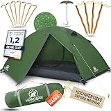 NORDBÄR® Zelt für 1-2 Personen Ultraleicht & wasserdicht | 1-2 Mann Zelt für Camping, Trekking, Festival | Outdoor, Trekkingzelt, Camping