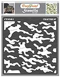 CrafTreat Camouflage Stencils for Furniture Painting - Camouflage Stencil Size: 12 x 12 Inches - Textured Stencils for Crafts Reusable - Texture Pattern Stencil for Camouflage - Camo S