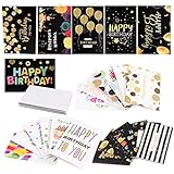 Encuryna 24 Geburtstagskarten Set, Glückwunschkarten mit Umschlägen, Happy Birthday Karten, Geburtstagskarte, Grusskarte, Glückwunschkarte Geburtstagskarten für Frauen, M