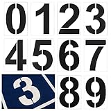 30cm Zahlenschablone Groß, Wiederverwendbar Kunststoff Zahlenschablonen für Hausnummern 10 Stück Zahlen einzelne Schablonen 1 Satz Zahlen 0-9