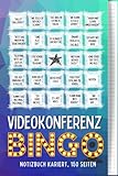 Videokonferenz BINGO A5 Notizbuch mit 150 Seiten kariert: Endlich gut unterhalten bei der nächsten Video- oder Telefonkonferenz. Für Arbeit, Home-Office, und V