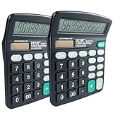 Nutabevr 2er-Pack 12 stelliger Taschenrechner mit Dual-Power (Solar und Batterie), büro und Home Style Calculator mit großem LCD-Display und empfindlicher Taste, für Schule, Büro, Zuhause, G