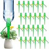 mizikuu 24 Stück Automatisches Bewässerung, Wasserspender Pflanzen Einstellbar Zimmerpflanze Bewässerungssystem mit Langsam Entriegelbarem Steuerventil für Garten Blumen Gew