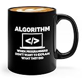 Flairy Land Tech Support Kaffeebecher, 325 ml, Schwarz – Algorithmus: Wenn Programmierer – Informatik, Tech, Webentwickler, IT-Datenbank, Programmierung, Codierungssoftw