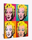 BOHU ARTS Andy Warhol Leinwandbild, Motiv: Warhol, Pop-Art, Monroe, gerahmtes Gemälde für Schlafzimmer, Wohnzimmer, Bü