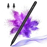 Stylus Pen für Touchscreens Android,Stylus Pencil, Kompatibel Samsung/Huawei/Tablet/Phone,Kapazitiver Stift mit 2 Ersatzspitzen, with Palm Rejection,Schw