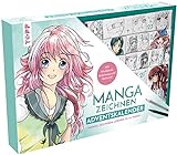 Manga zeichnen Adventskalender - Manga zeichnen lernen in 24 Tagen, Mit Anleitungsbuch, Workbook und Zeichenmaterial Box (38,5 x 26,5 x 5 cm) mit 24 kleinen Box
