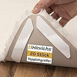 Hinrichs 20x Teppich Antirutschunterlage - Teppichstopper selbstklebend - Antirutschmatte für Teppich - Flexibel zuschneidbar - für Parkett, Laminat, Fliesen, PVC & Vinyl geeig