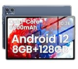 2K Tablet 10.36 Zoll, 8000mAh Android 12 Tablet PC mit Octa-Core 8(4+4) GB RAM+128GB ROM+ 1TB TF, 5G+2.4G WiFi Tablets, 13+5MP Dual Camera, Bluetooth 5.0, GPS/Google GMS/OTG, Grey