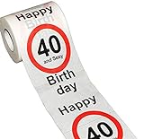 KMC Austria Design Geburtstag Toilettenpapier mit Aufdruck Verkehrszeichen Happy Birthday 40 and Sexy - Klopapier WC-Pap