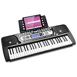 RockJam 54 Key Keyboard Piano with Power Supply, Sheet Music Stand, Piano Note Stickers & Simply Piano L
