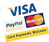 Card PayPal Visa MasterCard 150 x 120 mm Kreditkarte Vinyl Aufkleber Geschäft Taxi B