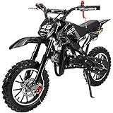 Actionbikes Motors Kinder Mini Elektro Crossbike Delta 49cc | 2-Takt 49ccm Motor - Scheibenbremsen - Bis zu 35-40 km/h- Pocket Bike - Motorrad - Motocross - Dirtbike - Enduro (Schwarz)