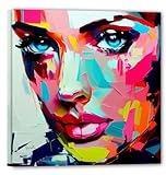 Face Gesicht des Mädchens art Pop Modern Bild 60x60 cm Wandbild Aktuell Kunst FC104