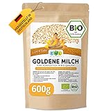 EWL Naturprodukte Bio Goldene Milch 600g, Golden Milk mit Kurkuma, Ingwer, Ashwaganda, Ceylon Zimt, Ceylon Pfeffer, Kokosblütenzuck