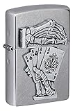 Zippo Taschenfeuerzeug mit Toten-Mans-Handemblem-Design., 49536, Street Chrome Dead Mans Hand Emblem, Einheitsgröß