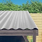 DCRAF Baumaterialien, Dachdecker, Dachschindeln und Ziegel, Dachplatten, pulverbeschichteter Stahl, silberfarben, 100 x 36 cm, 12 Stück
