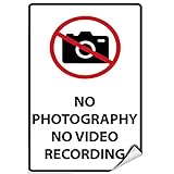 Sicherheitsschild mit Aufschrift 'No Photography No Video Recording', 12,7 x 17,8