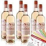 Snöflingor Glögg Glühwein Weiß, sortenreines Weinpaket + VINOX Winecards (6x0,75l)