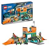 LEGO 60364 City Skaterpark, Spielzeug für Kinder ab 6 Jahren, mit BMX-Rad, Skateboard, Scooter, Inline-Skates und 4 Skater-Minifiguren zum Ausführen von Stunts, 2023 S