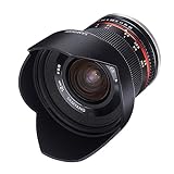 Samyang 12mm F2.0 Weitwinkel Objektiv Festbrennweite manueller Fokus Foto Objektiv für Sony E-Mount APS-C Kameras Sony Alpha 6600 6500 6400 6300 6100 6000 5100 5000 schw