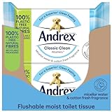 Andrex Washlets Classic Clean Toilettenpapier, Feuchttücher, 12 Packung