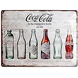 Nostalgic-Art Retro Blechschild, 30 x 40 cm, Coca-Cola – Bottle Timeline – Geschenk-Idee für Coke-Fans, aus Metall, Vintage Desig