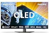 Philips Ambilight 55OLED809 4K OLED Smart TV - 55-Zoll Display mit P5 AI Perfect Picture, Ultra HD Google TV, Dolby Vision und Dolby Atmos Sound - Funktioniert mit Alexa und Google Sp