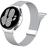 Faliogo Keine Lücke Metall Armband Kompatibel mit Samsung Galaxy Watch 4 40mm 44mm Armband - Galaxy Watch 5 40mm 44mm Armband - Galaxy Watch 5 Pro Edelstahl Armband für Damen Herren, Silb
