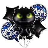 5PCS Drachen Zähmt Geburtstag Folienballon, simyron Geburtstag Deko, Dragon Luftballon, Kindergeburtstag Ballon Set, Helium Luftballons für Kindergeburtstag